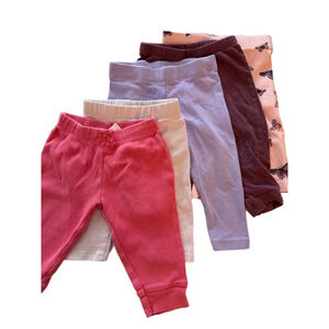 baby girl Leggings set of 5 Pink/Purple Butterfly Print Size 6 Months